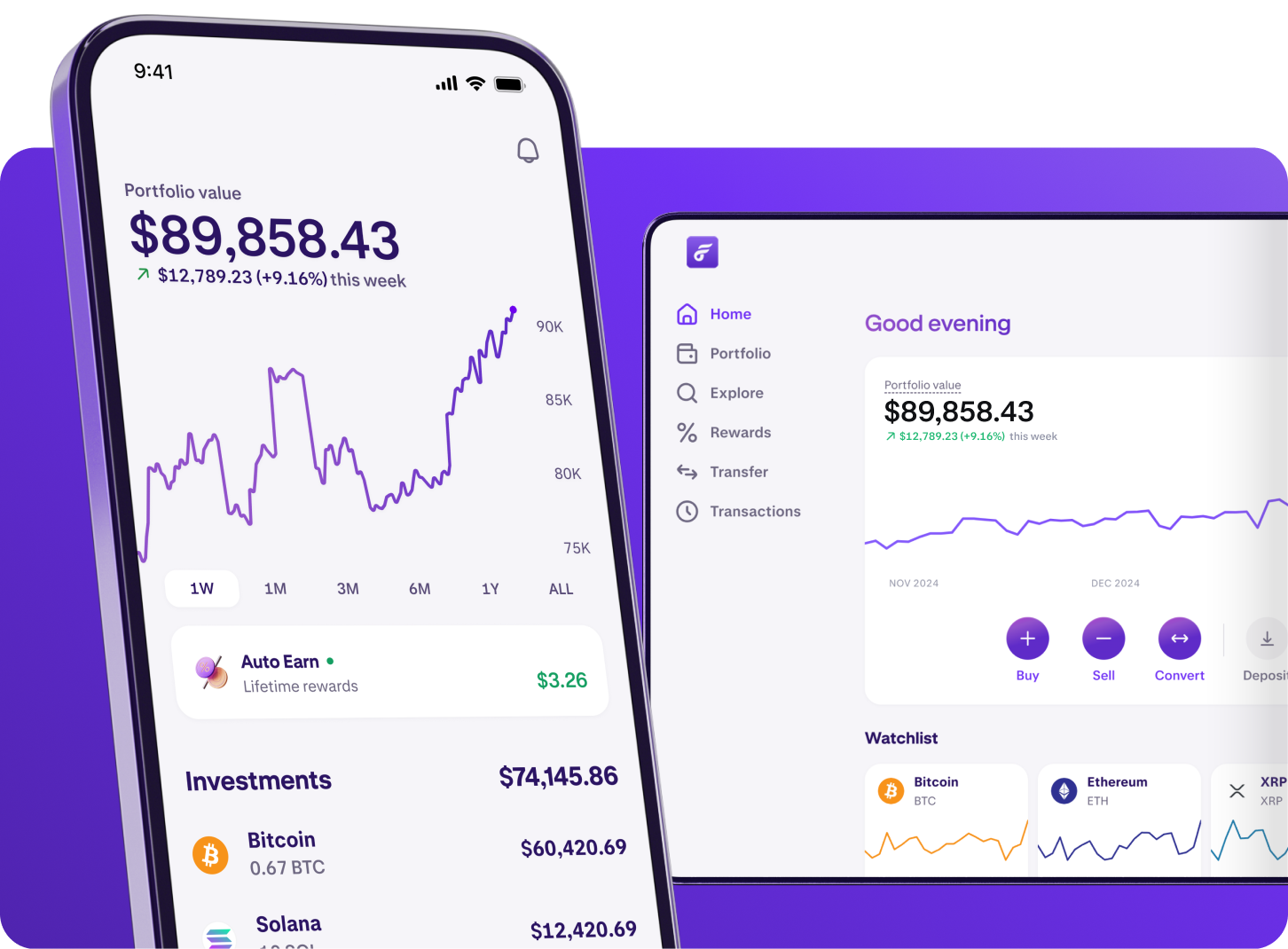 Preview of Kraken on mobile and desktop